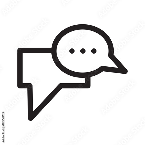 Mail icon combined with chat bubble, symbolizing communication via email and messaging.