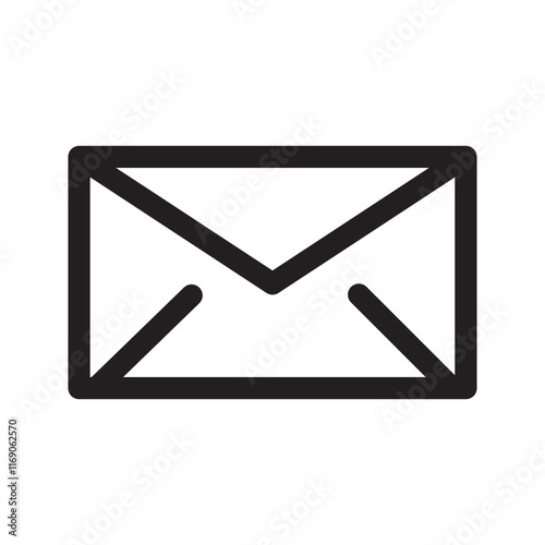 Outline mail icon with disconnected lines, minimalist style.
