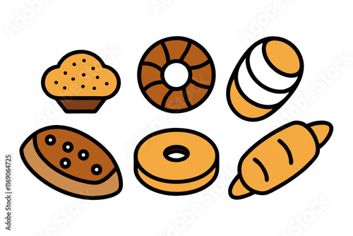 set of kinds of sweets and bread