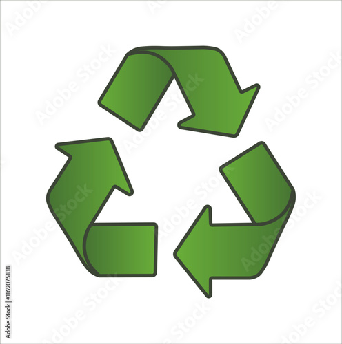 recycle symbol on white background