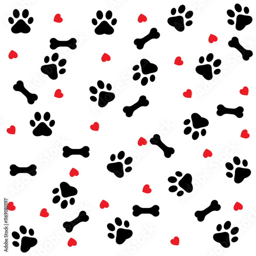 Paw print dog and cat Vector. footprint dog icon. Paw icon vector illustration.	