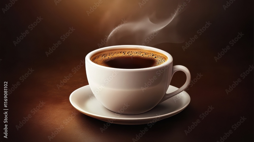 The most super delicious steaming brew of coffee, sitting on a dark table to emphasize the steam coming from the coffee The most super delicious steaming brew of coffee, sitting on a dark table to emphasize the steam coming from the coffee