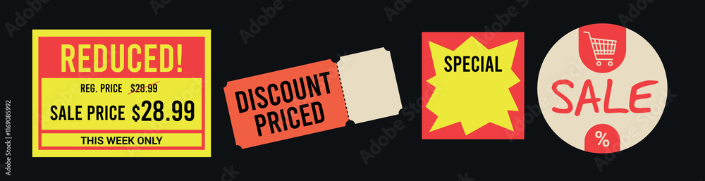 Fototapeta premium Special Offers and Discounts Sticker Set