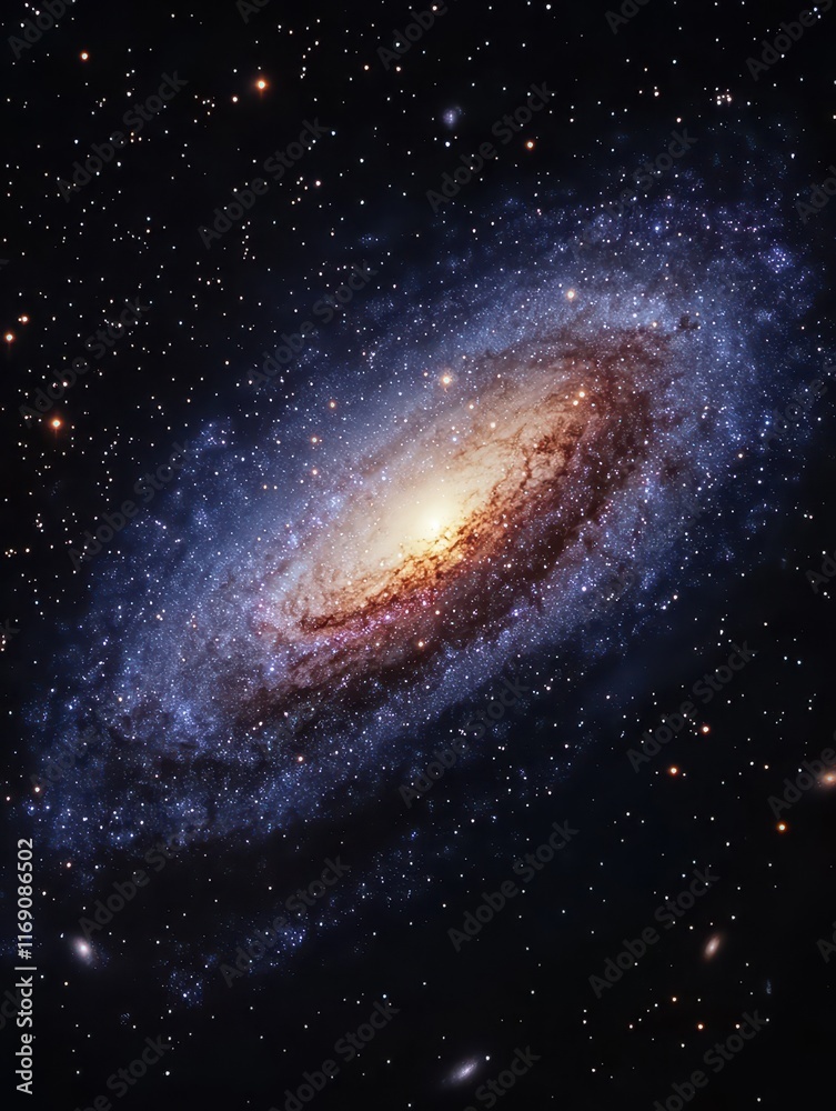 Fototapeta premium Stunning view of a starry sky showcasing millions of stars and a bright galaxy on a clear night