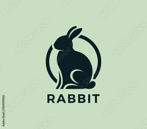 Rabbit logo design. Rabbit silhouettes logo. Easter bunnies logo. Modern rabbit logo template vector