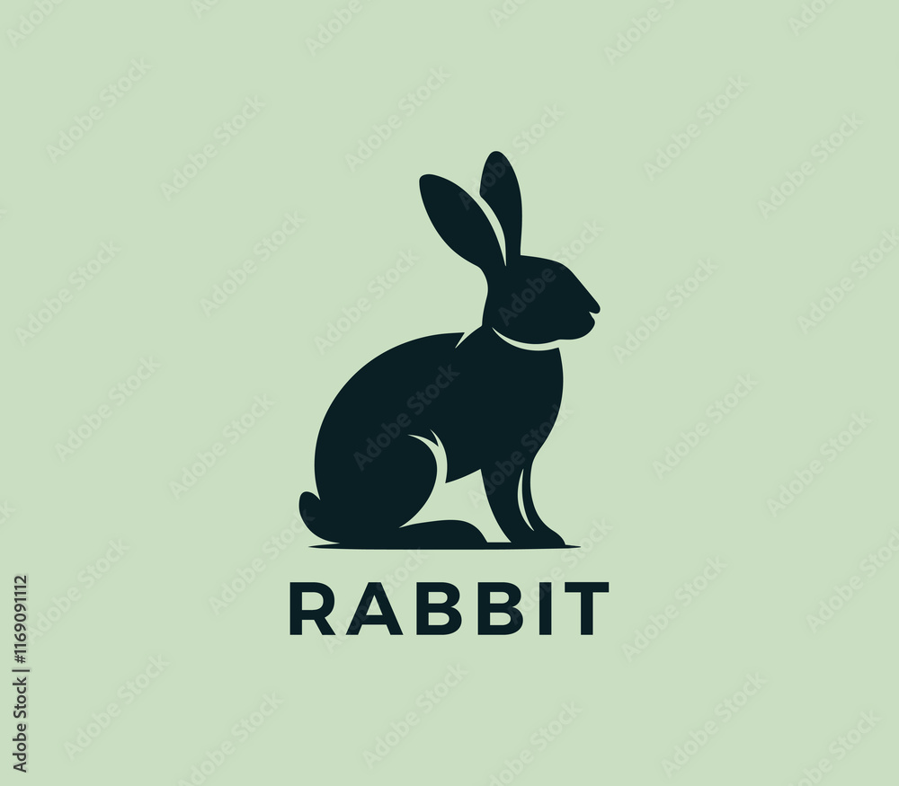 Fototapeta premium Rabbit logo design. Rabbit silhouettes logo. Easter bunnies logo. Modern rabbit logo template vector
