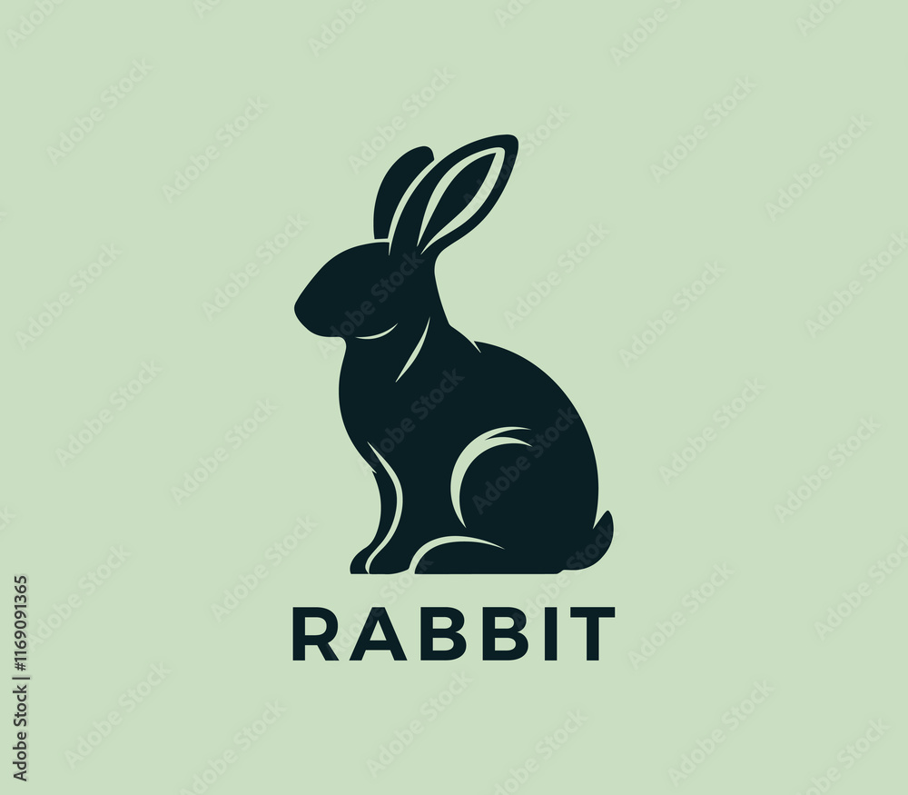 Fototapeta premium Rabbit logo design. Rabbit silhouettes logo. Easter bunnies logo. Modern rabbit logo template vector