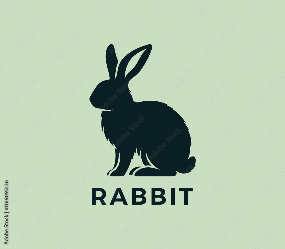 Fototapeta premium Rabbit logo design. Rabbit silhouettes logo. Easter bunnies logo. Modern rabbit logo template vector