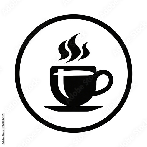 Monochrome Minimalist Coffee Cup Icon