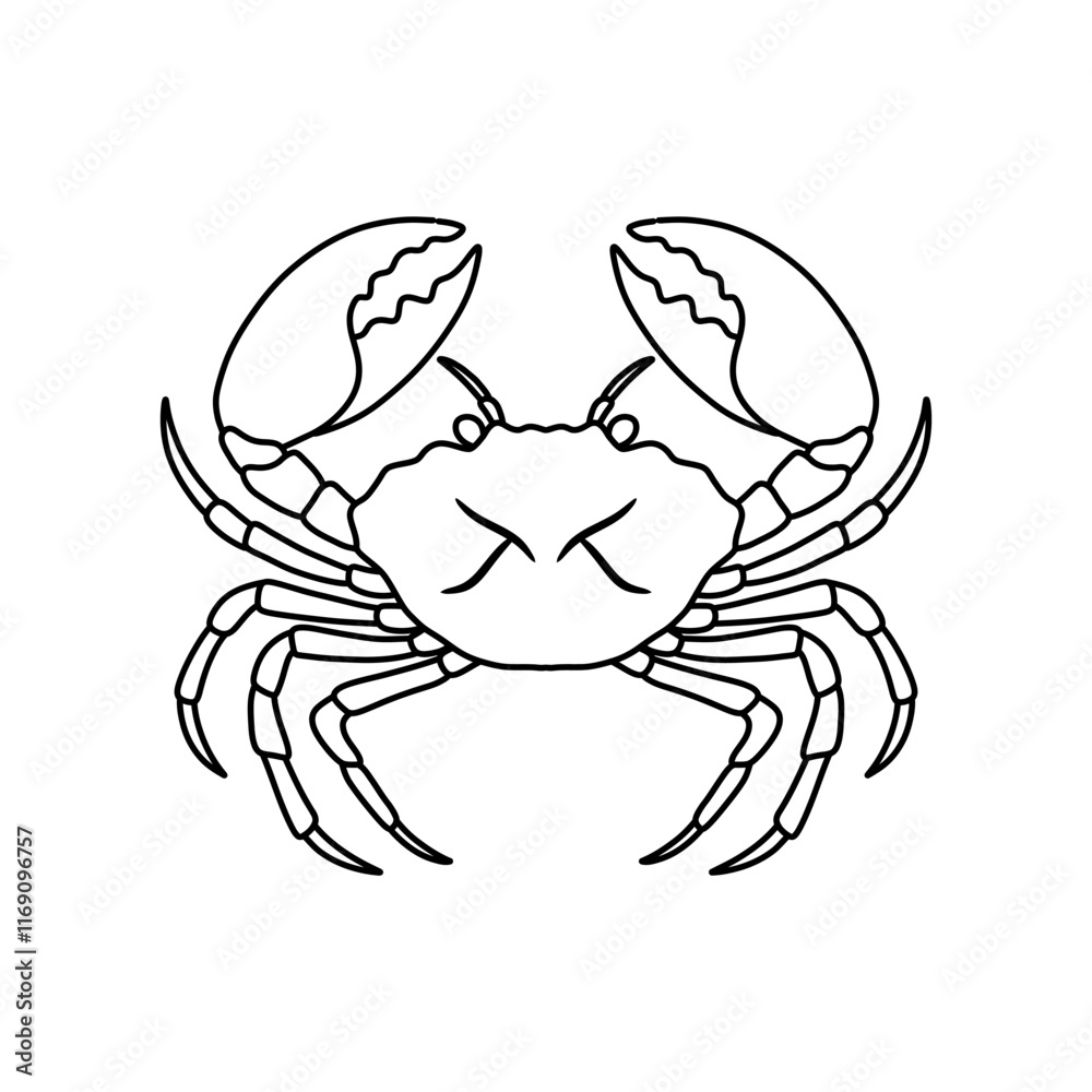 black and white crab vector illustration. seafood and fish. Stone crab flat, sea crab silhouette vector graphics. black and white crab vector illustration. seafood and fish. Stone crab flat, sea crab silhouette vector graphics.