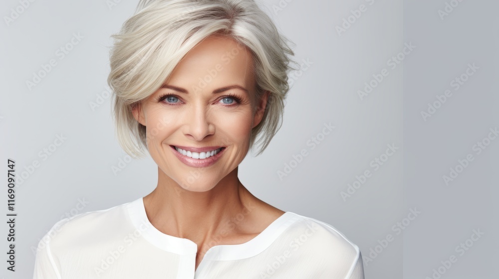 portrait of happy and laughing middle aged pretty woman portrait of happy and laughing middle aged pretty woman