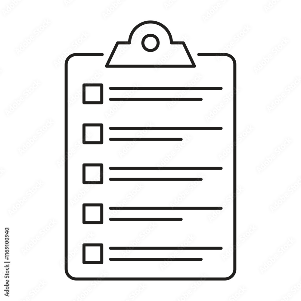 Simple clipboard with checkboxes and lined text. Perfect for task lists, organization, office projects, and productivity designs for business or academic purposes. Simple clipboard with checkboxes and lined text. Perfect for task lists, organization, office projects, and productivity designs for business or academic purposes.