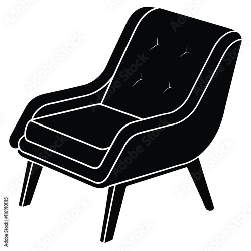 Illustration of a chair vector file. easy chair or lazy chair