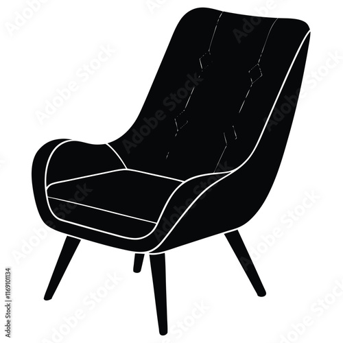 Illustration of a chair vector file. easy chair or lazy chair