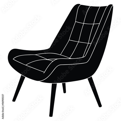 Illustration of a chair vector file. easy chair or lazy chair