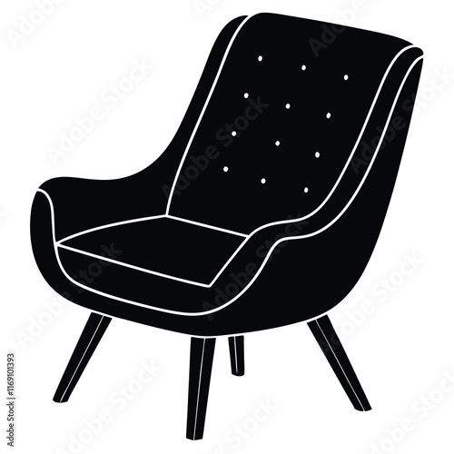 Illustration of a chair vector file. easy chair or lazy chair