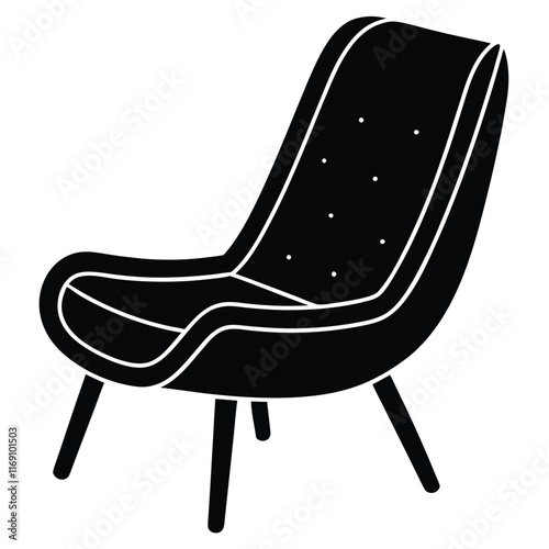 Illustration of a chair vector file. easy chair or lazy chair