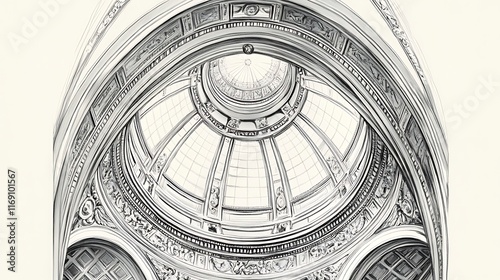Ornate Architectural Dome Interior Design Detail