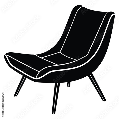 Illustration of a chair vector file. easy chair or lazy chair