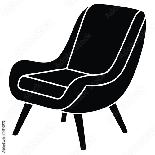 Illustration of a chair vector file. easy chair or lazy chair