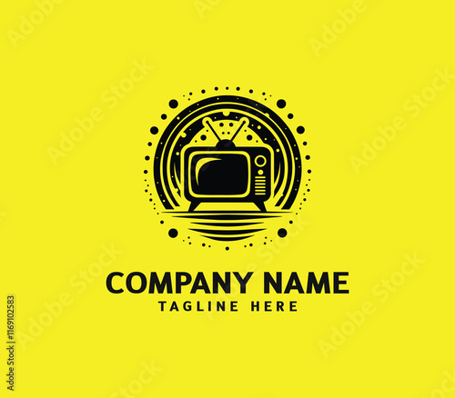 Tv logo design vector. television logo template. TV channel program icon logo design vector template