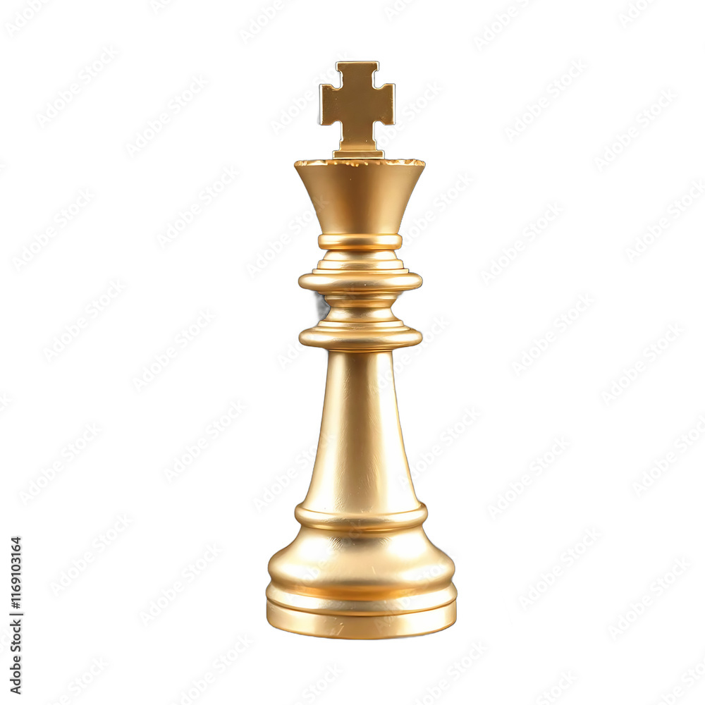 Golden Chess King Piece Isolated Black Background Golden Chess King Piece Isolated Black Background