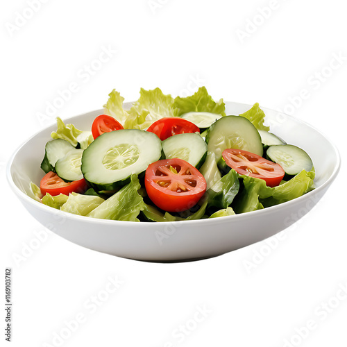 Fresh Vegetable Salad Plate Isolated on Transparent Background