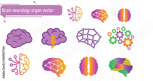 Brain neurology organ vector