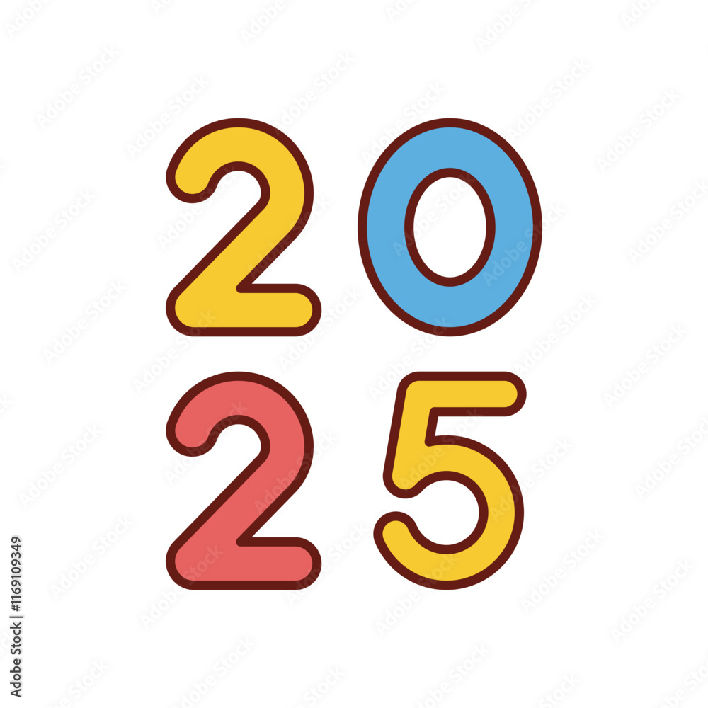 2025 Numbers vector icon 2025 Numbers vector icon
