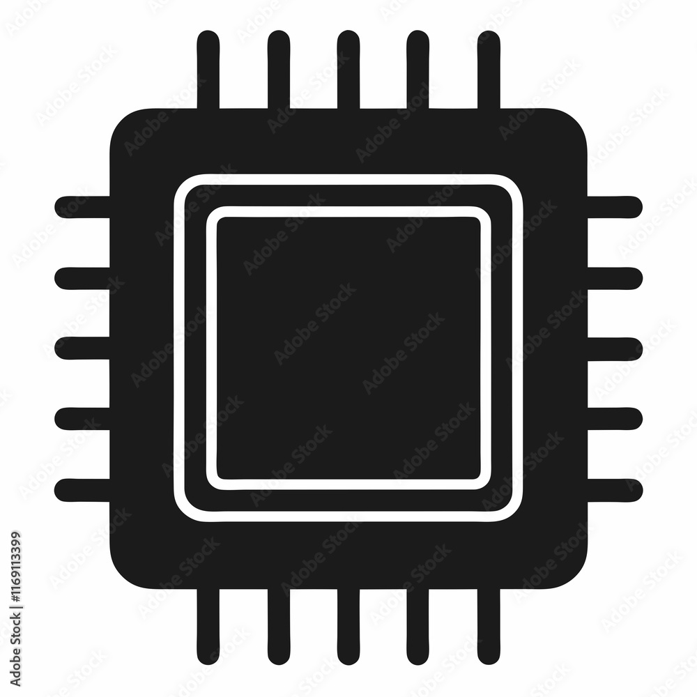 BGA Chip Silhouette Vector Art BGA Chip Silhouette Vector Art