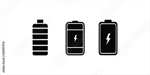 battery icon set hand drawn illustration on white background.