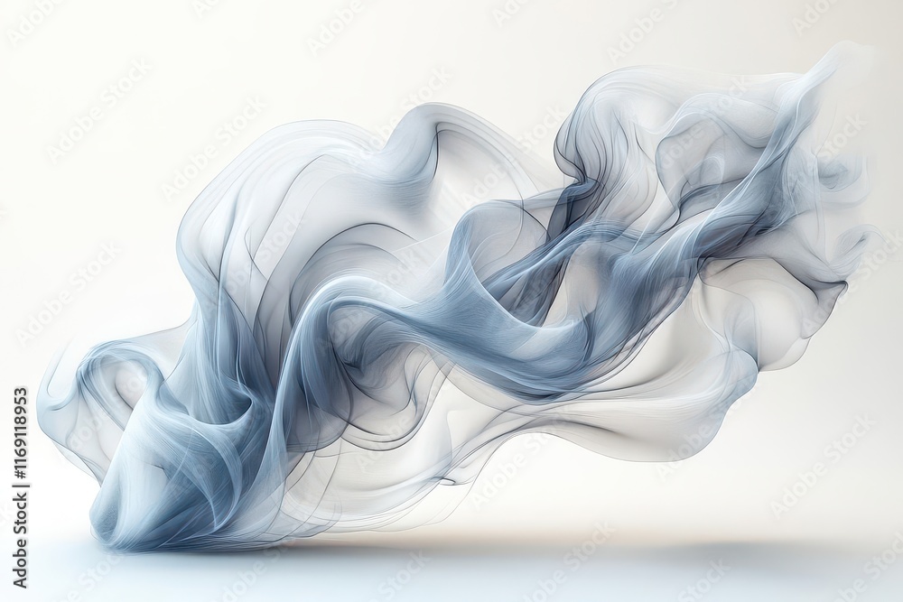 Fototapeta premium realistic smoke wisps swirl gently through the air creating a mystical and atmospheric effect with soft gradients of gray and white transitioning beautifully evoking intrigue and elegance