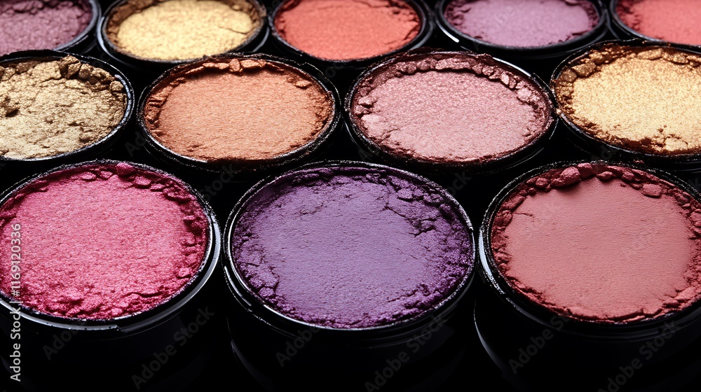 Colorful Makeup Powder Shades In Containers Colorful Makeup Powder Shades In Containers
