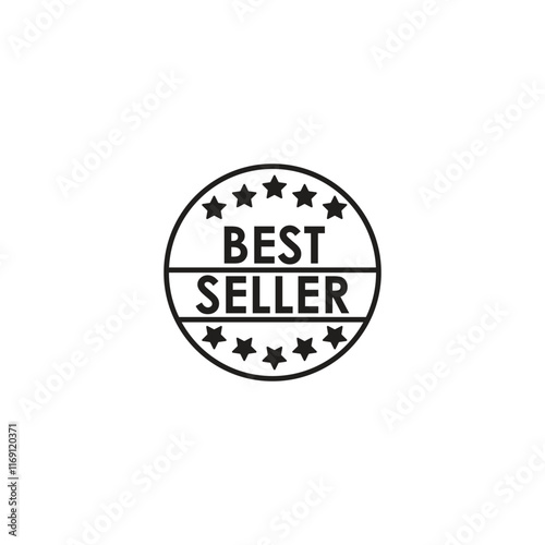 Best seller icon stamp sticker logo design stock illustration