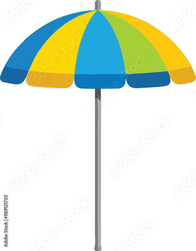 A set of pictures a large beach umbrella from the sun a multicolored umbrella from the rain vector illustration