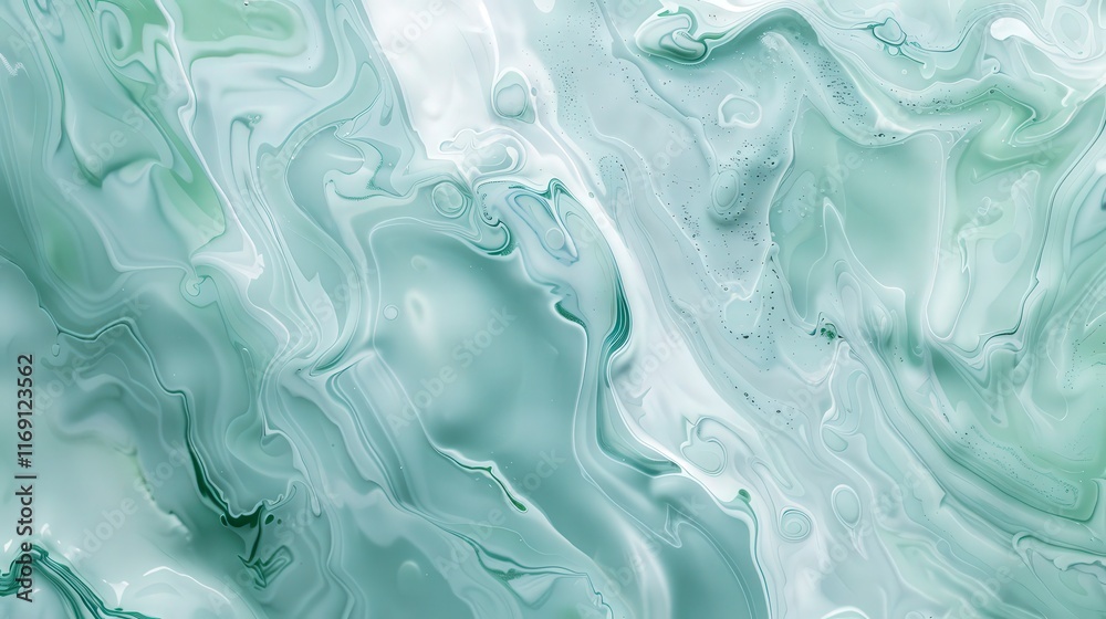 Obraz premium Abstract green marble texture with fluid patterns.