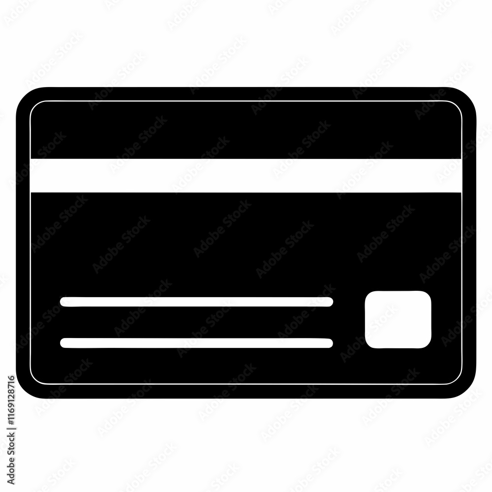 Black Credit Card Silhouette Vector Art Black Credit Card Silhouette Vector Art