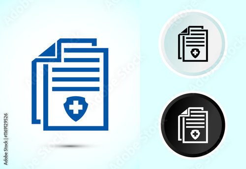 Medical report icon design illustration, Diagnosis report icon, Medical prescription