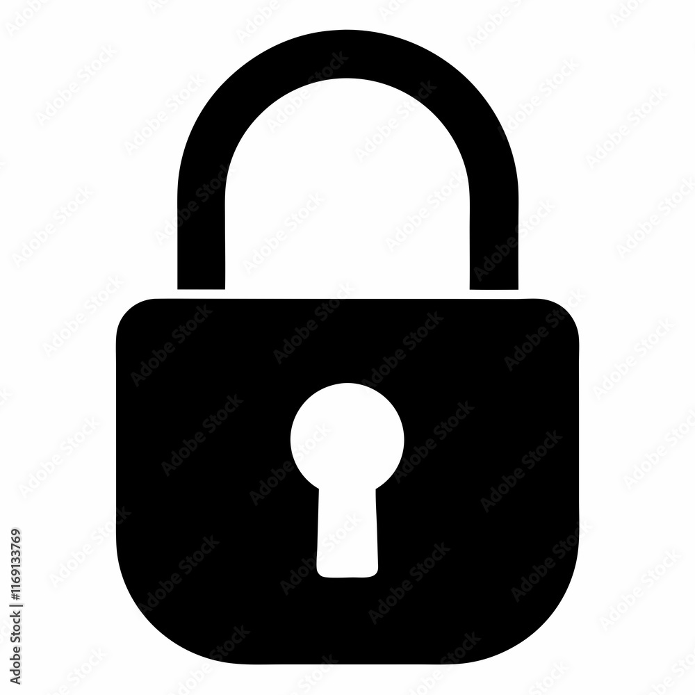 Black Padlock Silhouette Vector Illustration Black Padlock Silhouette Vector Illustration