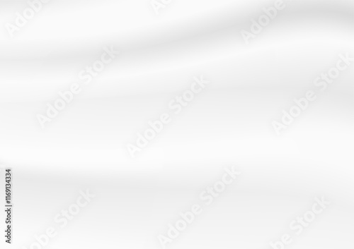 Vector background illustration rippled white fabric. White abstract cloth textile with crease wavy folds background.