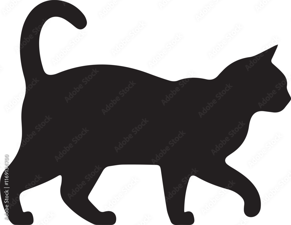 Fototapeta premium Cat Silhouette Vector Illustration for Creative Projects