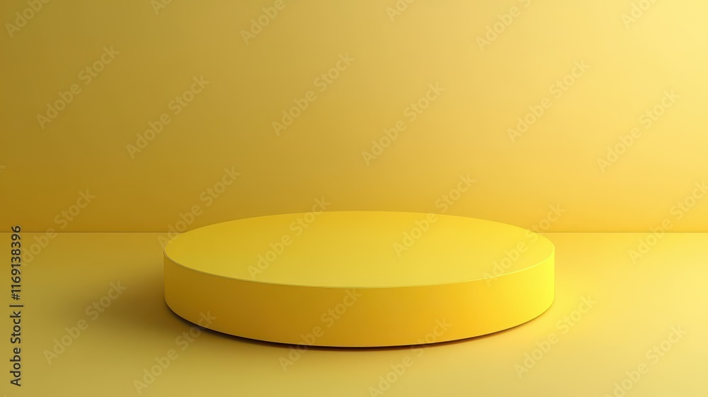 Bright yellow pedestal in an empty room showcases minimalist design aesthetics and modern decor ideas Bright yellow pedestal in an empty room showcases minimalist design aesthetics and modern decor ideas