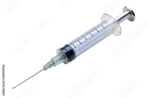 injection with a syringe isolated on a white background, png photo