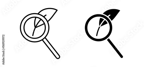 Botany icons in black and white colors