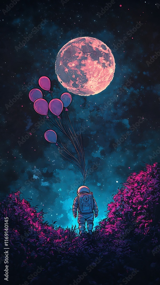 Obraz premium outer-space birthday wall