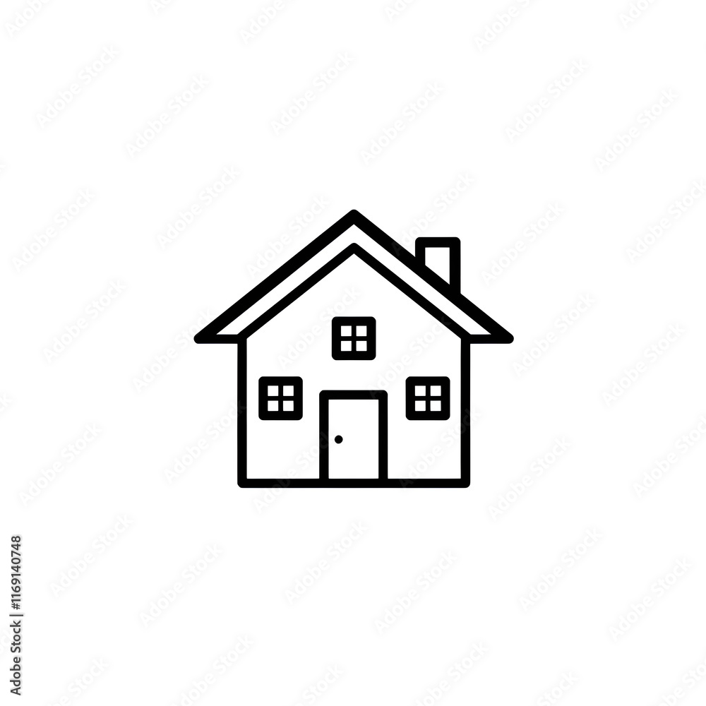 A clean, geometric home icon with a modern flat design A clean, geometric home icon with a modern flat design