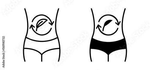 Detox icons in black and white colors