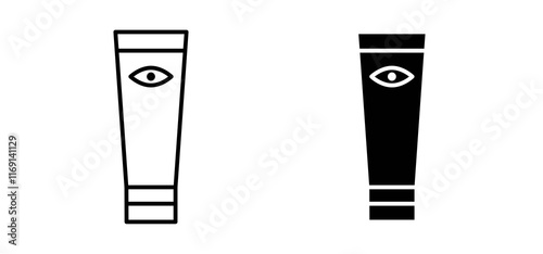 Eye cream icons in black and white colors