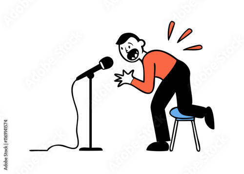 man with microphone