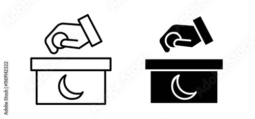 Infaq icons in black and white colors